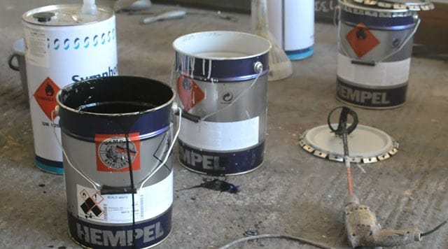 Shipping container painting RAL6007, RAL5010, RAL9001