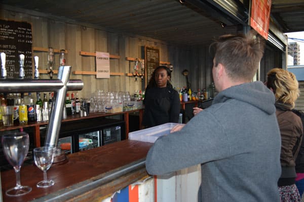 Pop-up shipping container bar