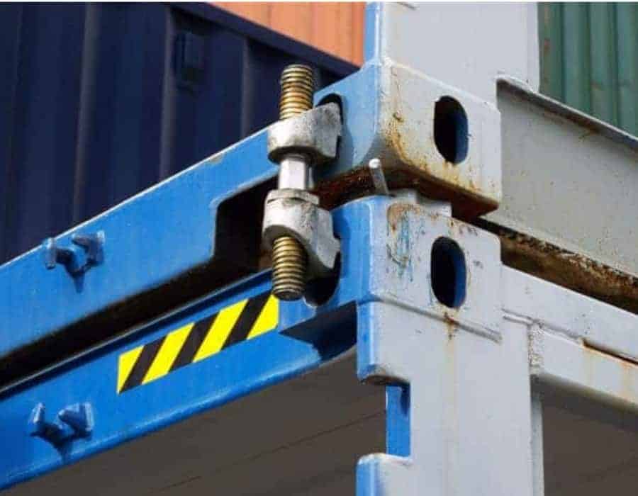 top shipping container corner twist locks