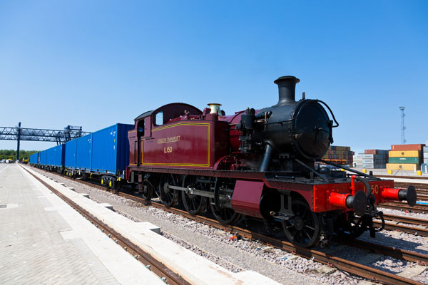 Freight container train Felixstowe Port