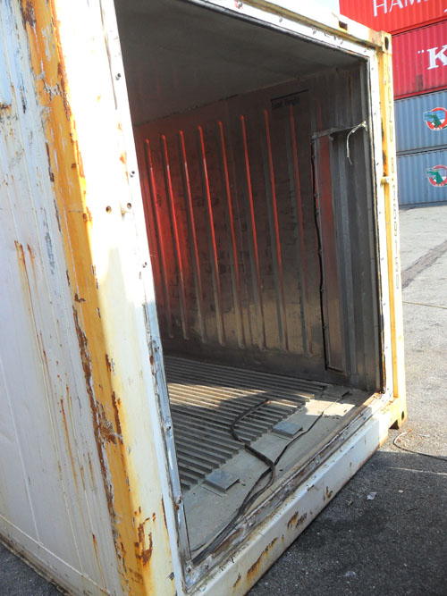 non opererative reefer with end wall removed insulated 20ft contaner with end wall off